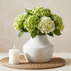 Ceramic Vase for Home Decor - 9.53 Inch Large White Farmhouse Vase, Rustic Handmade Flower Vase for Table Centerpiece, Living Room Shelf, Kitchen & Wedding Decor