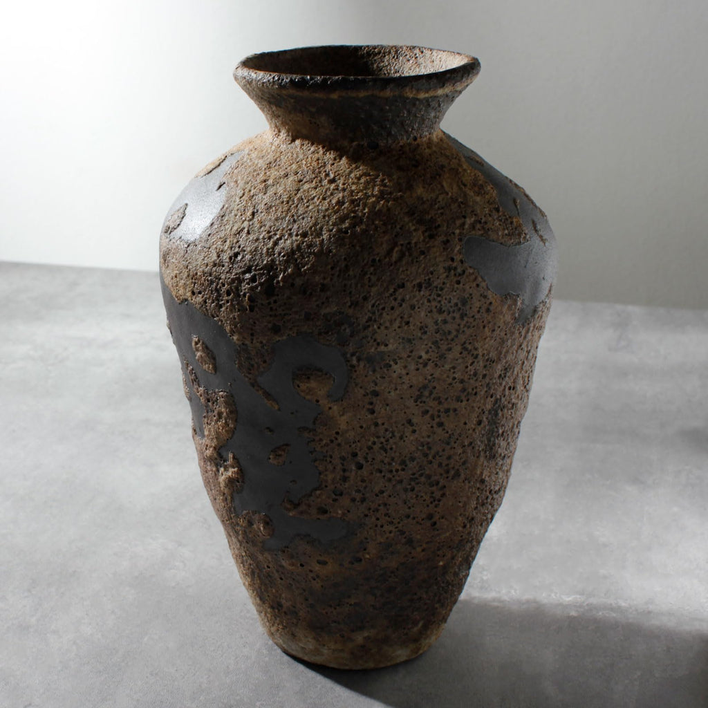 Rusty Ceramic Vase, Wabi Sabi Decorative Pottery Flower Vase for Centerpieces, Table, Living Room, Bedroom, Bathroom, Retro Country Farmhouse Decor