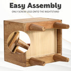 Solid Oak Wood Nightstand, Bedside Table with 2 Drawer, Mid-Century Luxury Night Stand, Modern Sofa Side End Table, Farmhouse Wooden Night Stand Bedside Table for Bedroom, Easy Assembly, Natural Color