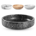 FNTSTICGOODS Travertine Decorative Bowl - 7.8” Diameter & 2” Height - Key Bowl for Entryway Table - Travertine - Organic Modern Centerpiece - Beige/Natural