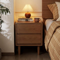 Solid Wood Nightstand, Walnut Nightstand with Drawers Mid Century Modern Night Stand,Wood Night Stands,Small Bedside Table for Bedroom, Dorm and Living Room, Walnut Bedside Table