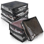 Clear Zippered Storage Bags Plastic Sweater Storage Bags with Zipper 6 Packs Clothing Organizer for Blankets Linen Sweater Bed Sheet Quilt Clothes Pillow (15.7 x 13.8 x 3.9 Inch, White)