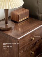 GVAwood Solid Wood Nightstand, Walnut Finish Bedside Table, Real Wood Side Table for Bedroom, Modern Compact Night Stand with Storage, Mid Century End Table Furniture, 15.7 x 13.8 x 19.7 Inch