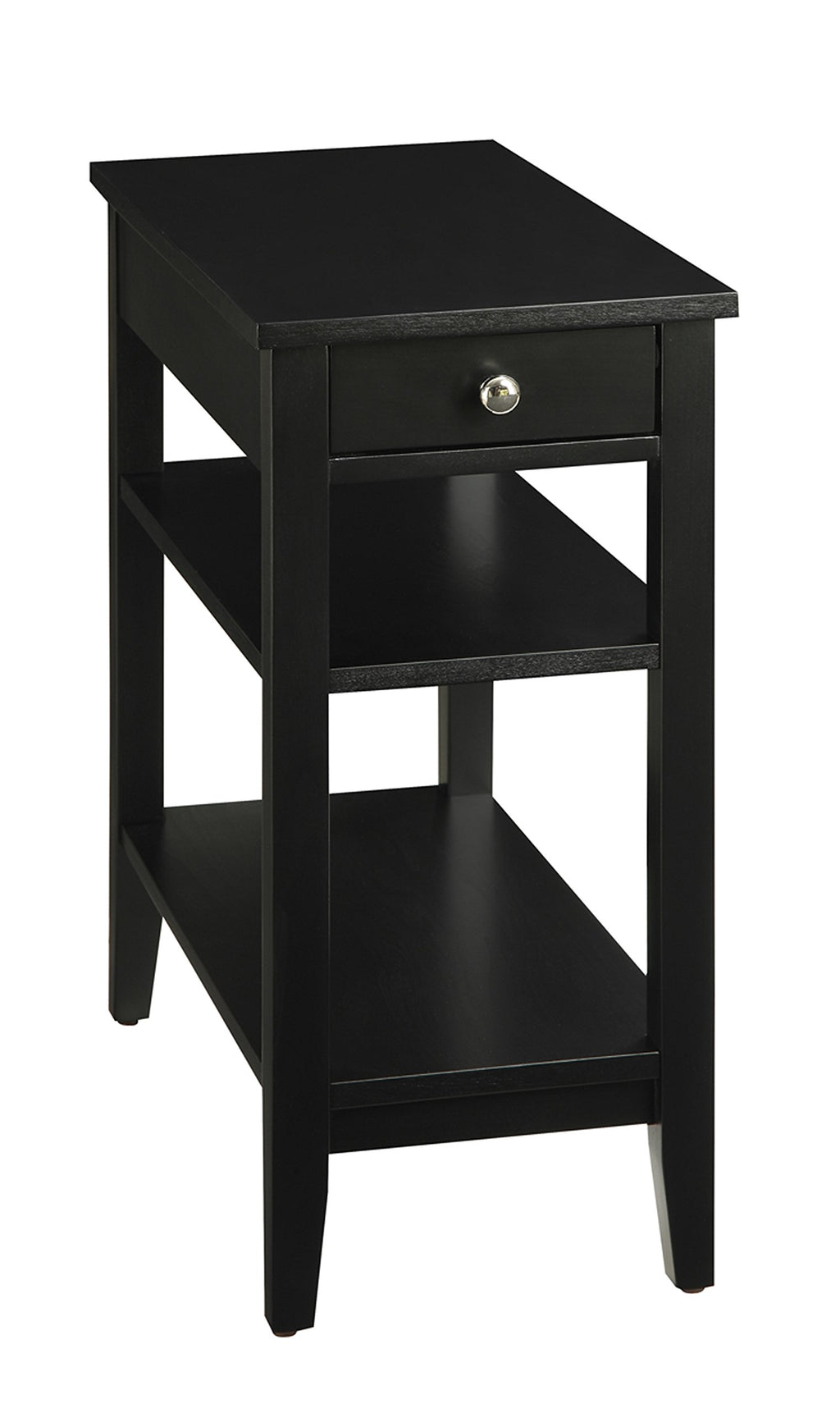 Convenience Concepts American Heritage Chairside End Table with Drawer 23.5" - Classic Living Room Table with Storage Shelf, Bedroom Nightstand, Cherry