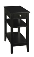 Convenience Concepts American Heritage Chairside End Table with Drawer 23.5" - Classic Living Room Table with Storage Shelf, Bedroom Nightstand, Cherry