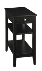 Convenience Concepts American Heritage Chairside End Table with Drawer 23.5" - Classic Living Room Table with Storage Shelf, Bedroom Nightstand, Cherry