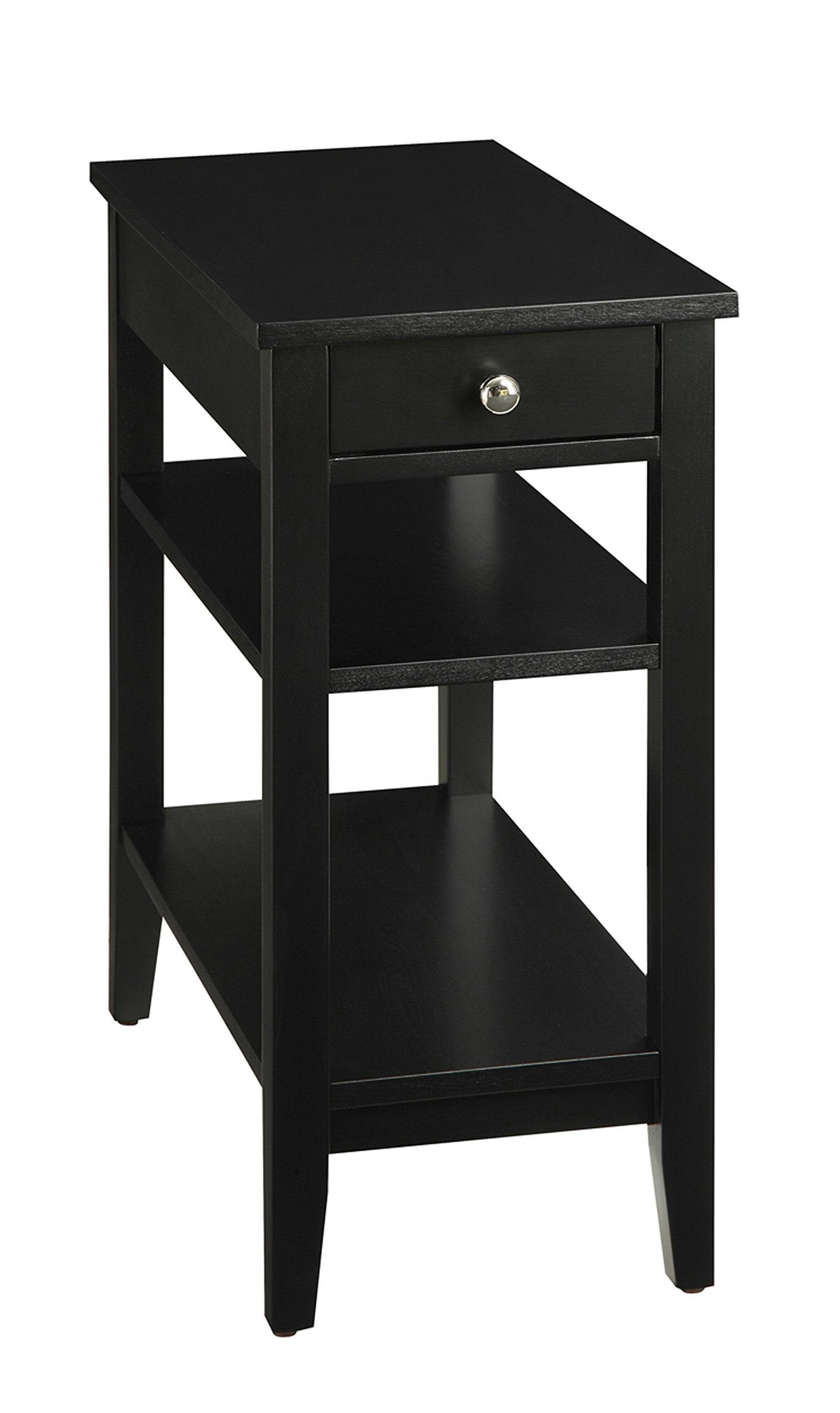Convenience Concepts American Heritage Chairside End Table with Drawer 23.5" - Classic Living Room Table with Storage Shelf, Bedroom Nightstand, Cherry