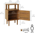 Veegle Nightstand,Modern Bedside Table with Storage Drawer and Open Wood Shelf, for Bedroom and Small Spaces,Night Stand with Solid Wood Legs (Walnut Brown)