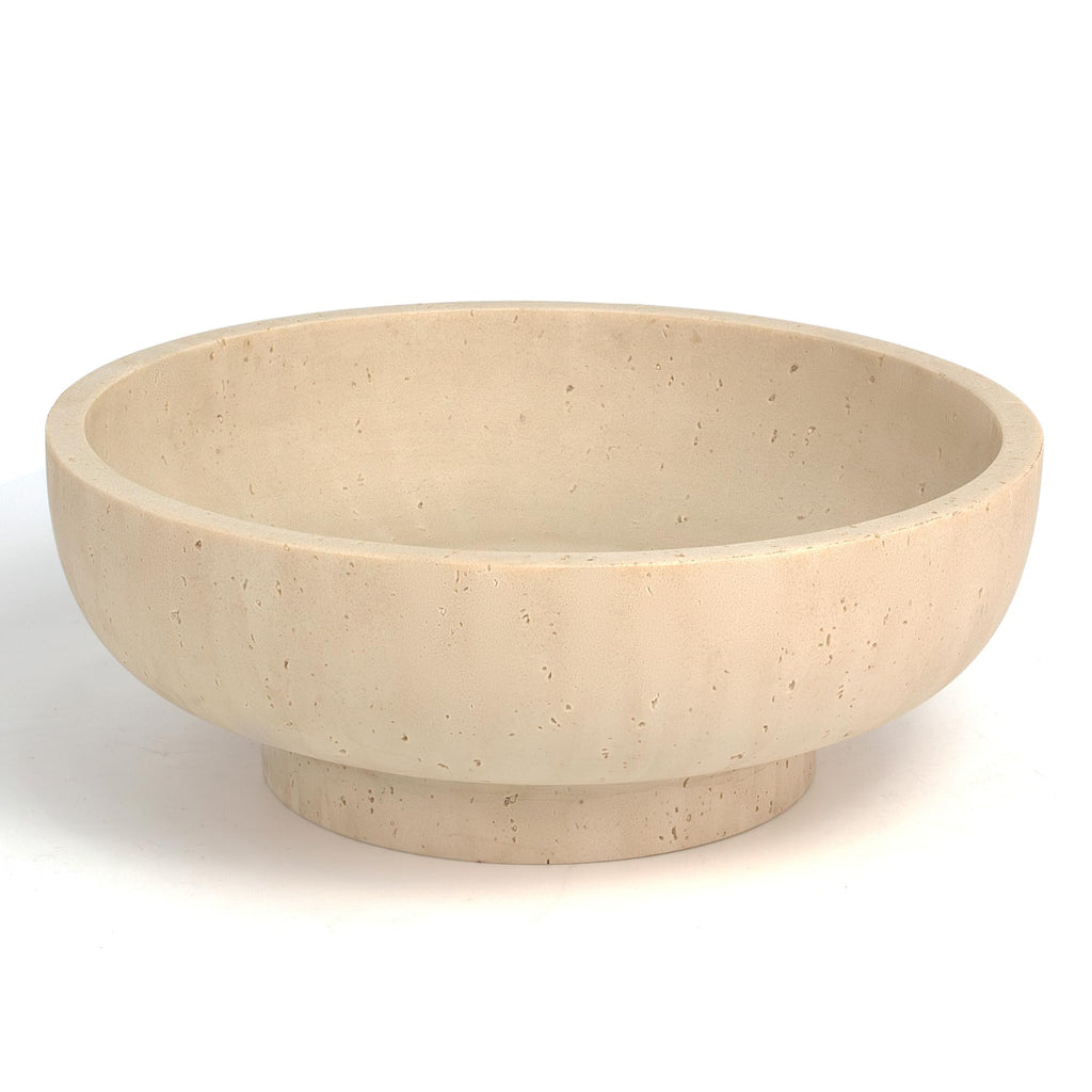 YMXYJM Large Decorative Bowl, Modern Handicraft Resin Bowls for Home Decor, Decorative Fruit Bowl for Kitchen Counter, Stylish Key Bowl for Entry Table, Artificial Stone Beige