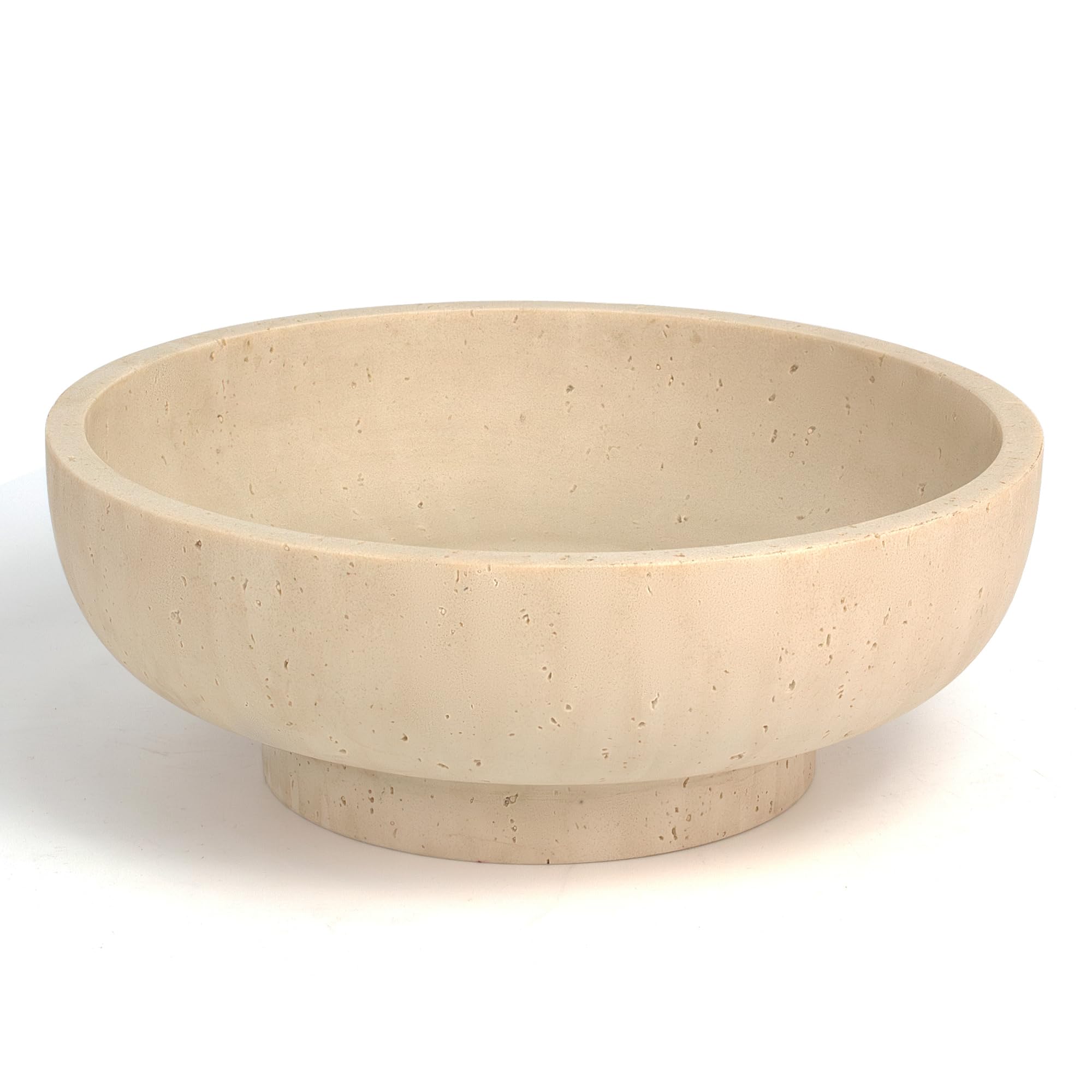 YMXYJM Large Decorative Bowl, Modern Handicraft Resin Bowls for Home Decor, Decorative Fruit Bowl for Kitchen Counter, Stylish Key Bowl for Entry Table, Artificial Stone Beige