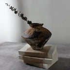 Rusty Ceramic Vase, Wabi Sabi Decorative Pottery Flower Vase for Centerpieces, Table, Living Room, Bedroom, Bathroom, Retro Country Farmhouse Decor