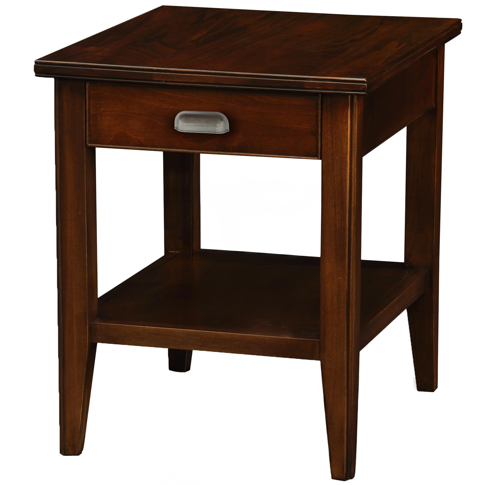 Leick Home Mission End Table, Solid Wood, 1 Storage Drawer, Secret Compartment, Bottom Display Shelf, Easy-Assembly, For Living Room/Bedroom, Russet, 24.0 in. L x 20.0 in. W x 24.0 in. H, 9066-SC