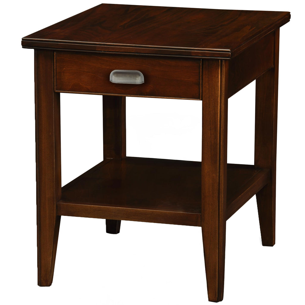 Leick Home Mission End Table, Solid Wood Construction, 1 Storage Drawer, Bottom Display Shelf, Slatted Sides, Easy-Assembly, Medium Oak, 25.0 in. W x 22.0 in. L x 23.0 In. H, 8207