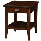Leick Home Mission End Table, Solid Wood Construction, 1 Storage Drawer, Bottom Display Shelf, Slatted Sides, Easy-Assembly, Medium Oak, 25.0 in. W x 22.0 in. L x 23.0 In. H, 8207