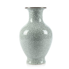 Chinese Ceramic Art Handmade Antique ice Crack Glaze vases Big China Porcelain Flower Bottle Vase for Home Decoration(Green)