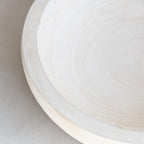 COLLECTIVE HOME - Paulownia Wood Hand Carved Tray, Fruit Snack Holder, Decorative Bowl, Rustic Home Decor Accessories for Coffee Table, Living Room, Wedding Centerpiece, 10" (washed white)