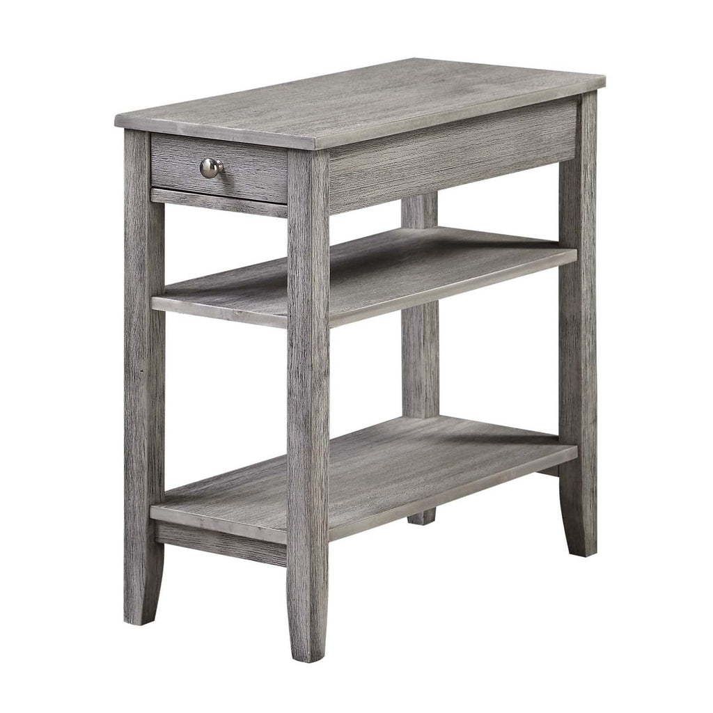 Convenience Concepts American Heritage Chairside End Table with Drawer 23.5" - Classic Living Room Table with Storage Shelf, Bedroom Nightstand, Cherry