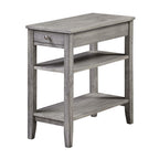 Convenience Concepts American Heritage Chairside End Table with Drawer 23.5" - Classic Living Room Table with Storage Shelf, Bedroom Nightstand, Cherry