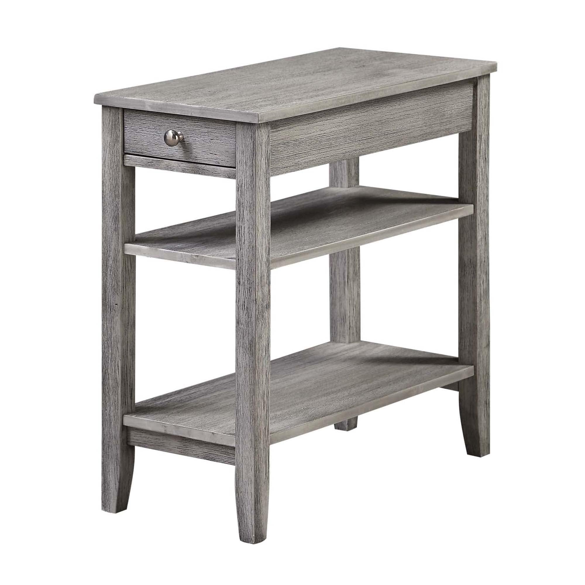 Convenience Concepts American Heritage Chairside End Table with Drawer 23.5" - Classic Living Room Table with Storage Shelf, Bedroom Nightstand, Cherry