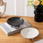 6" Small Decorative Bowl, Multi-Purpose Decorative Bowls for Keys, Candy and Home Decor, Ceramic Bowl （Retro White）