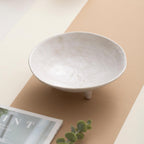 6" Small Decorative Bowl, Multi-Purpose Decorative Bowls for Keys, Candy and Home Decor, Ceramic Bowl （Retro White）