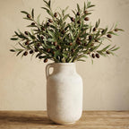 Ceramic Vase for Home Decor - 9.53 Inch Large White Farmhouse Vase, Rustic Handmade Flower Vase for Table Centerpiece, Living Room Shelf, Kitchen & Wedding Decor
