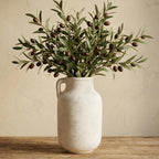 Ceramic Vase for Home Decor - 9.53 Inch Large White Farmhouse Vase, Rustic Handmade Flower Vase for Table Centerpiece, Living Room Shelf, Kitchen & Wedding Decor