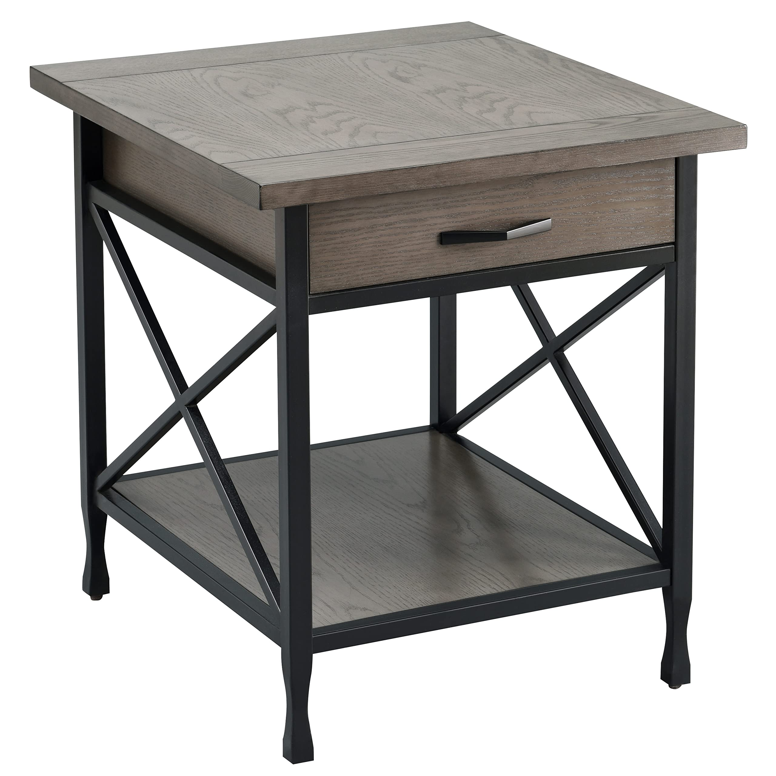 Leick Home Mission End Table, Solid Wood Construction, 1 Storage Drawer, Bottom Display Shelf, Slatted Sides, Easy-Assembly, Medium Oak, 25.0 in. W x 22.0 in. L x 23.0 In. H, 8207