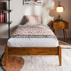 Bme Alden Solid Wood Nightstand/Side Table/End Table, Fully Assembled, with 1-Drawer for Mid Century Bedroom and Living Room, (12mm), Dark Chocolate