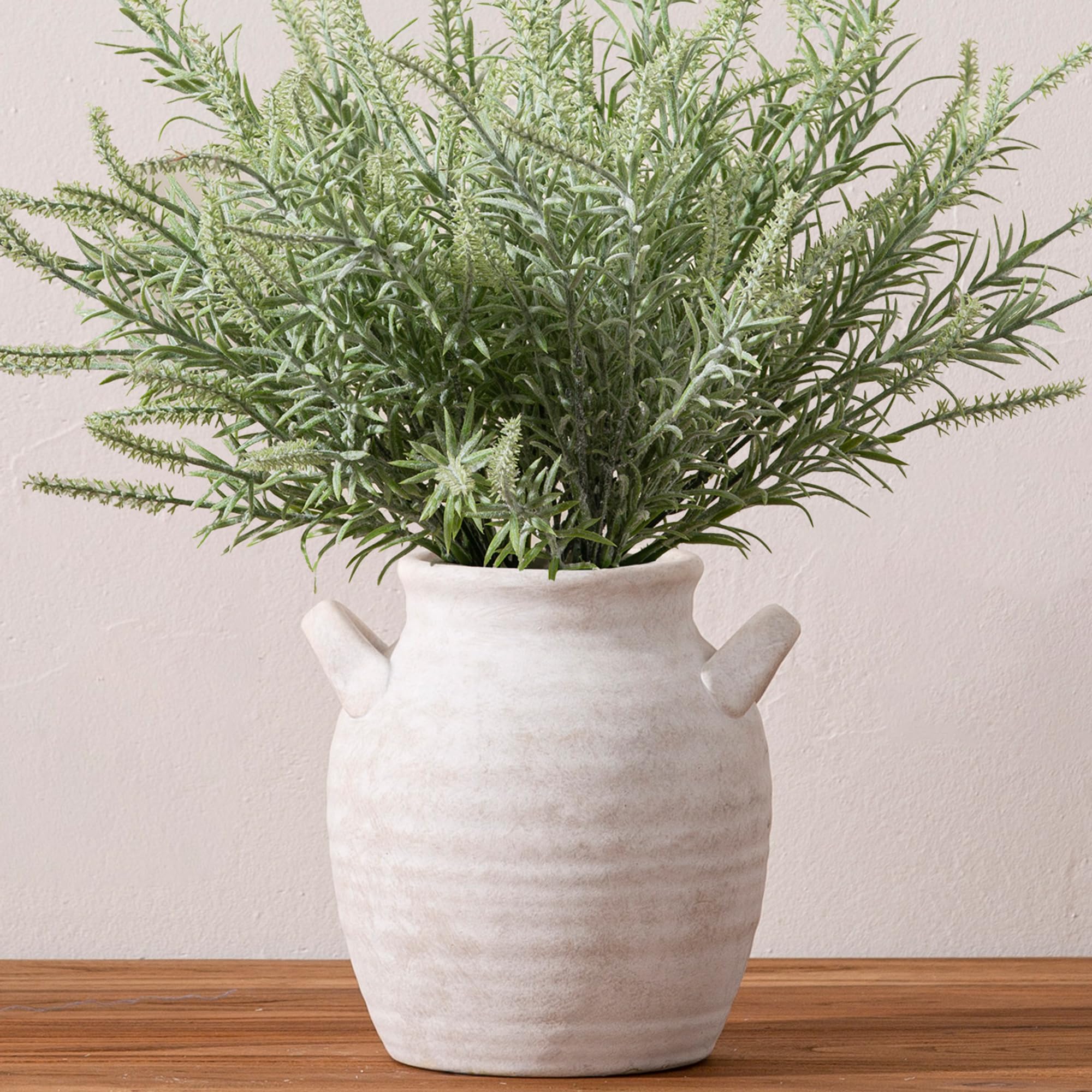 Vanselia Ceramic Flower Vase Home Decor - Farmhouse Table Vases with Handle Living Room Decoration Vintage Decorative Aesthetic for Shelf Coffee Dining Desk House Bookshelf Fireplace (7.1" Retro)