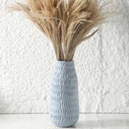 Uiddo 12.6 Inch Mat Blue Modern Handmade Ceramic Vase, Rustic Farmhouse Decorative Flower Vases for Home Decor,Pampas Grass Bouquet, Living Room,Kitchen,Office,Bedroom,Centerpiece Table Decorations