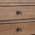 SIMPLIHOME Carlton Bedside Table - 24 inch Wide Solid Wood Nightstand Table in Rustic Natural Aged Brown, Transitional Bedroom Side or End Table with 2 Drawers, Open Storage Shelf and Bronze Hardware