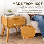 Scandinavian Night-Stand - Solid Wood Nightstand - Minimalist Bedside Table with Drawer