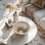 YMXYJM Large Decorative Bowl, Modern Handicraft Resin Bowls for Home Decor, Decorative Fruit Bowl for Kitchen Counter, Stylish Key Bowl for Entry Table, Artificial Stone Beige