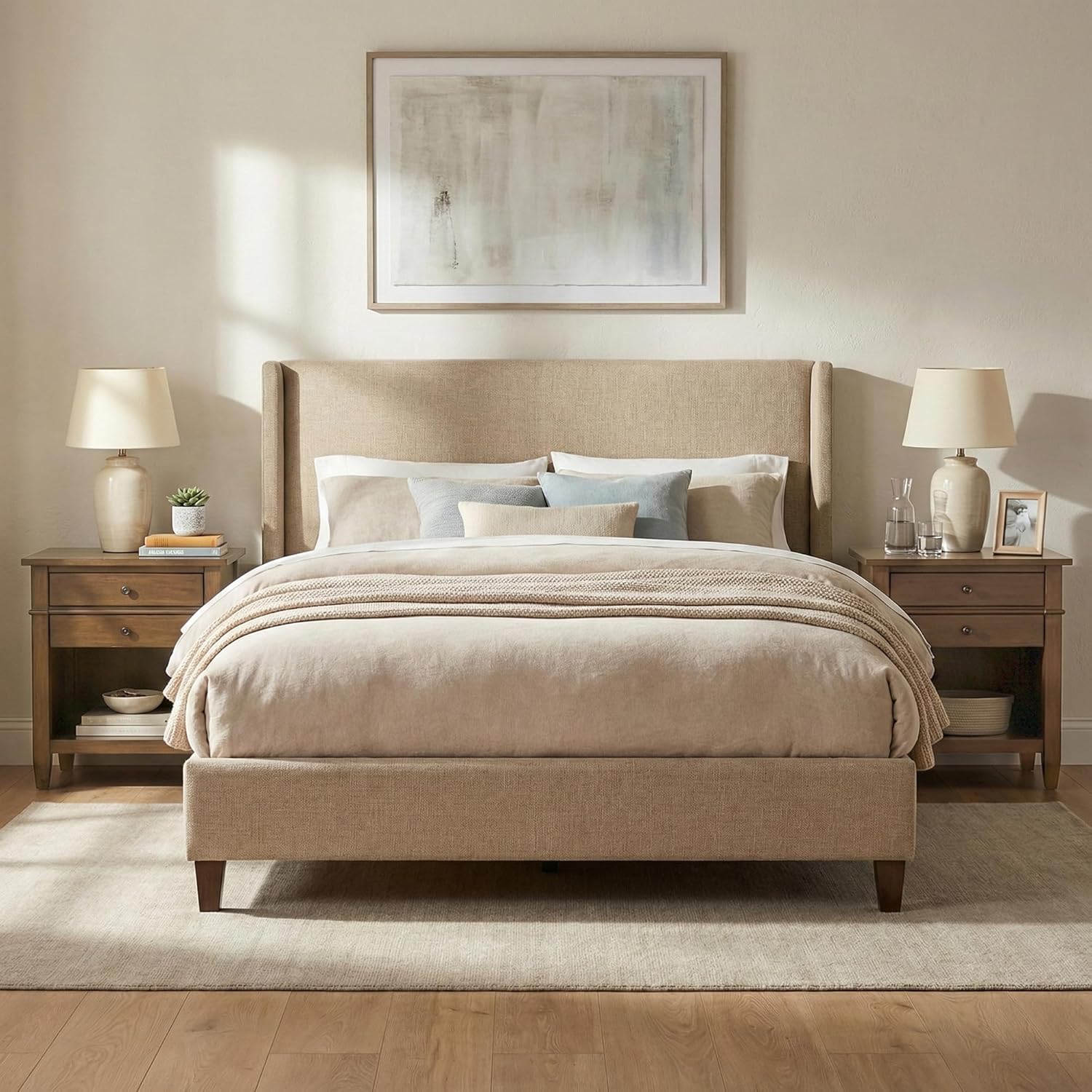 SIMPLIHOME Carlton Bedside Table - 24 inch Wide Solid Wood Nightstand Table in Rustic Natural Aged Brown, Transitional Bedroom Side or End Table with 2 Drawers, Open Storage Shelf and Bronze Hardware