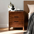 Nightstand, Solid Wood Small End Table w/3 Drawers, Modern Bedside Tables, Mid Century Night Stand, Bed Side Table, 15.75" W x 13.78" D x 21.65" H (Natural)