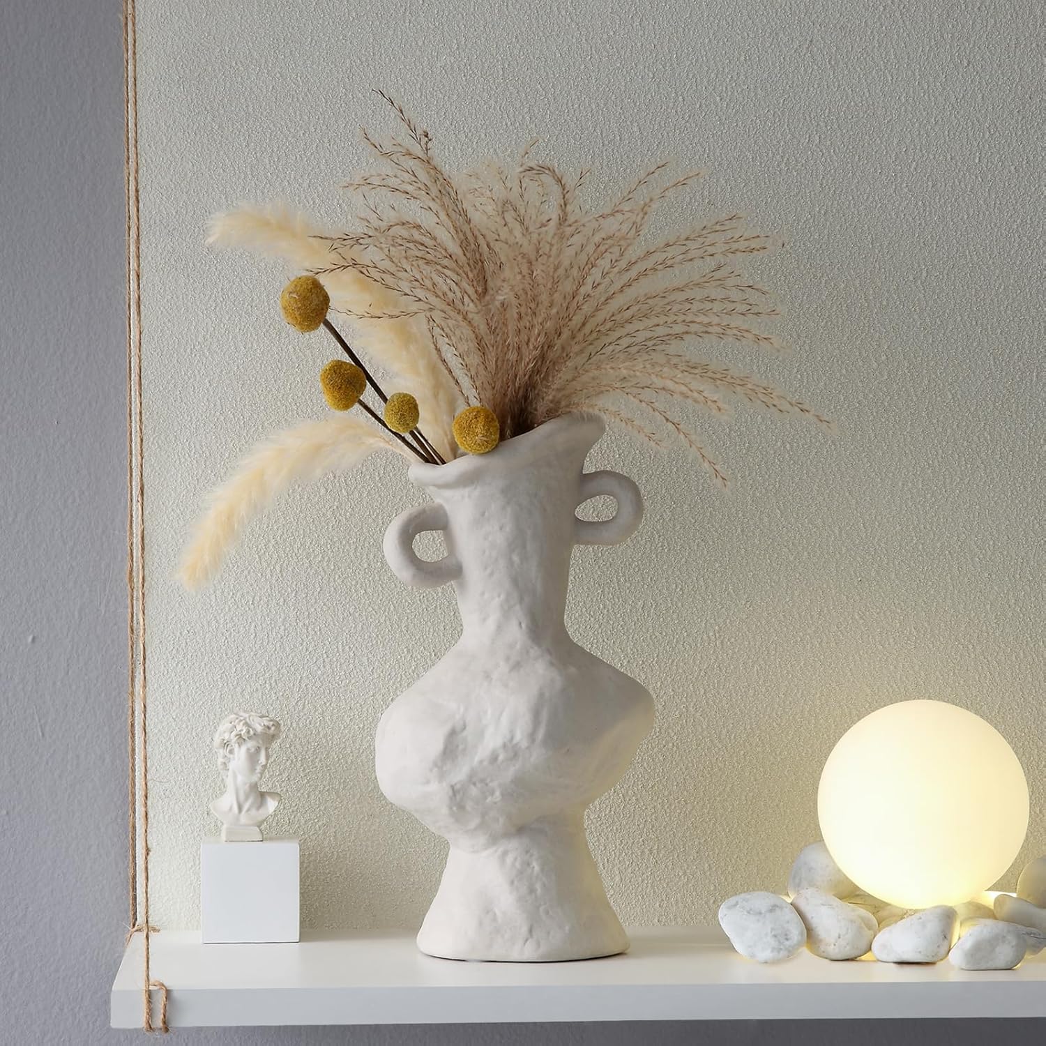 Handmade Rustic Ceramic vase for Flowers Unique Decorative Pottery Vase for Farmhouse Home Office Decor