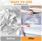 Clear Zippered Storage Bags Plastic Sweater Storage Bags with Zipper 6 Packs Clothing Organizer for Blankets Linen Sweater Bed Sheet Quilt Clothes Pillow (15.7 x 13.8 x 3.9 Inch, White)