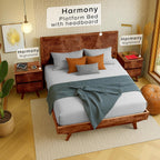 Acacia Harmony Solid Wood 2-Drawer Nightstand – Mid Century Modern Bedside Table with Carved Front, Vintage Walnut Finish, End Table for Bedroom or Living Room, Easy Assembly